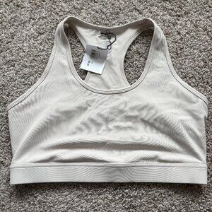 NWT Bandier All Access NYC Rib Front Row Bra Silver Cloud Rib